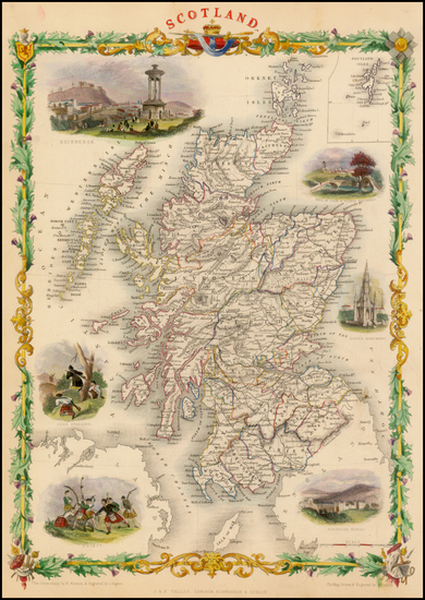 91-Scotland Map By John Tallis