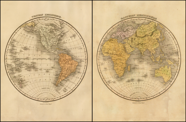 77-World, Eastern Hemisphere and Western Hemisphere Map By Anthony Finley