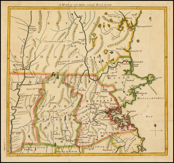 75-New England Map By Gentleman's Magazine
