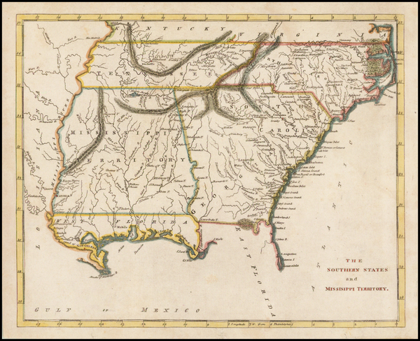 3-South and Southeast Map By Carey  &  Warner