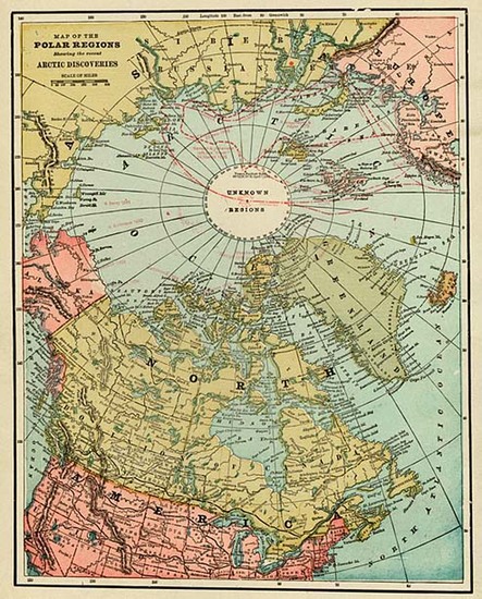 91-World and Polar Maps Map By George F. Cram