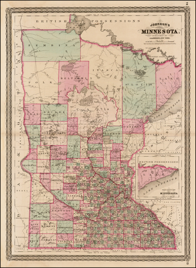 57-Midwest Map By Alvin Jewett Johnson