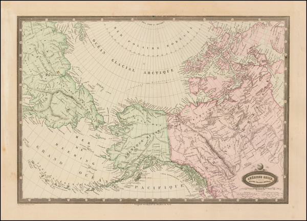 52-Polar Maps, Alaska and Canada Map By F.A. Garnier