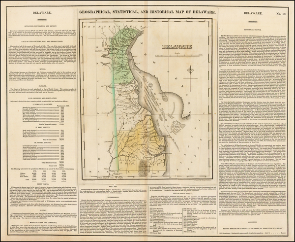 1-Delaware Map By Henry Charles Carey  &  Isaac Lea