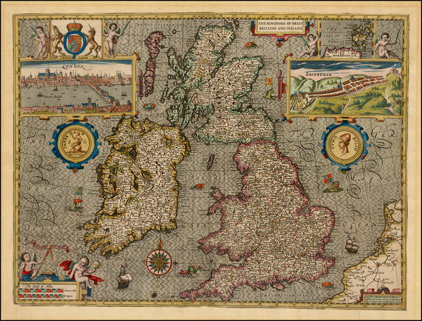 36-British Isles Map By John Speed