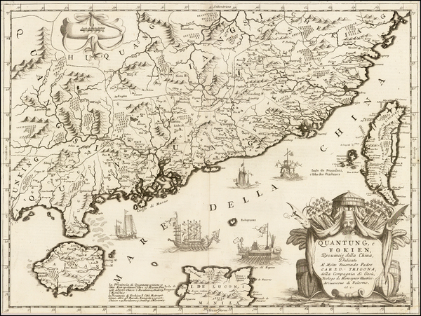 88-China and Philippines Map By Vincenzo Maria Coronelli