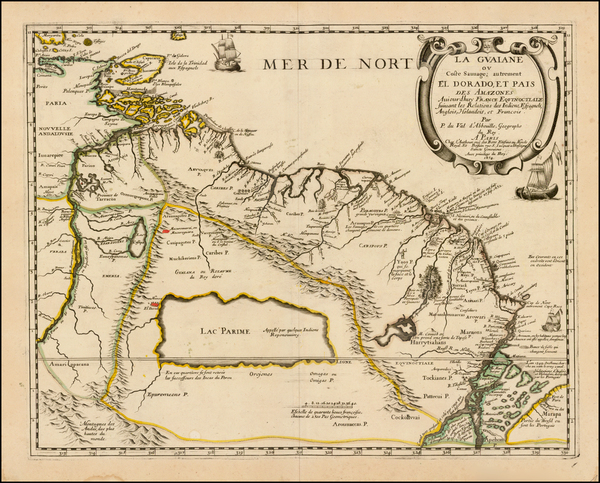 68-South America and Brazil Map By Pierre Du Val