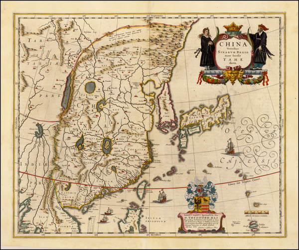 7-China, Japan and Korea Map By Willem Janszoon Blaeu