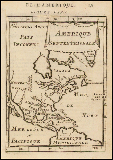 8-North America Map By Alain Manesson Mallet