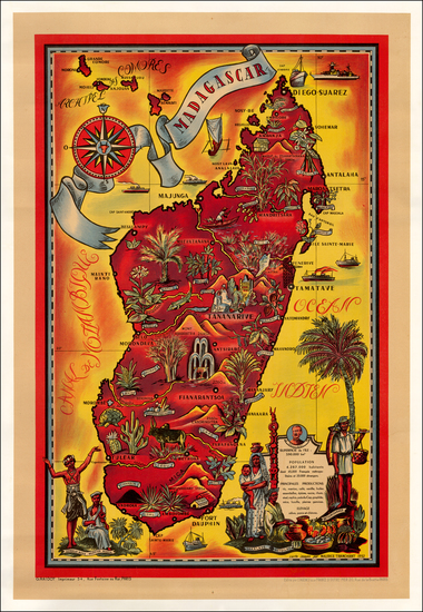 14-East Africa and African Islands, including Madagascar Map By Maurice Tranchant