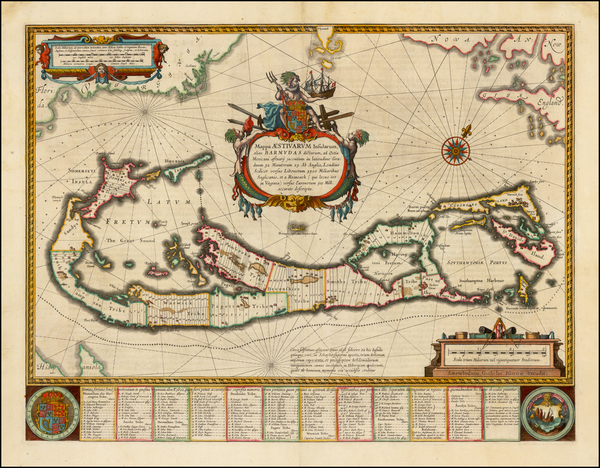 33-Atlantic Ocean and Caribbean Map By Willem Janszoon Blaeu