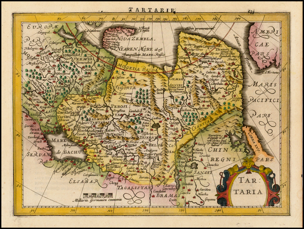 19-Alaska, China, Central Asia & Caucasus and Russia in Asia Map By Johannes Cloppenburg