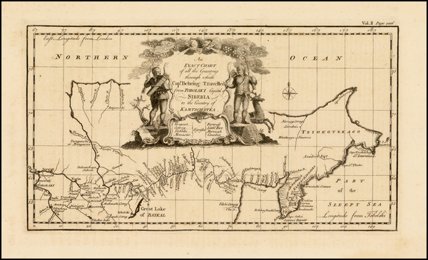 87-Polar Maps, Central Asia & Caucasus and Russia in Asia Map By Emanuel Bowen