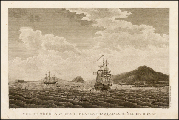 98-Hawaii and Hawaii Map By Jean Francois Galaup de La Perouse