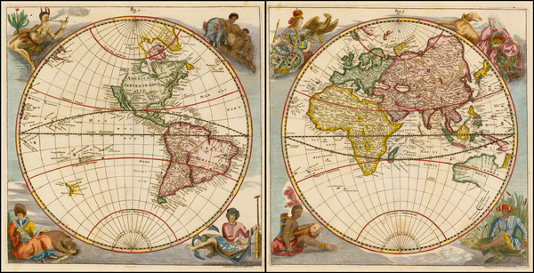 68-World and World Map By Eberhard Werner  Happel 