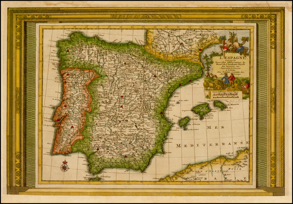 80-Spain and Portugal Map By Pieter van der Aa