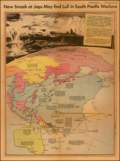 77-China, Japan, Korea, Southeast Asia, Philippines, Pacific, Australia and Russia in Asia Map By 