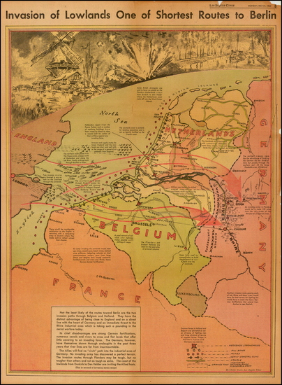 18-British Isles, Netherlands, Belgium, France and Germany Map By Charles H. Owens / Los Angeles T