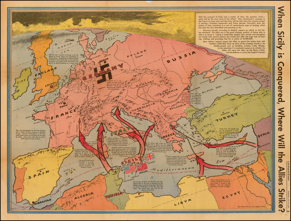 48-Europe, Europe, Mediterranean and North Africa Map By Charles H. Owens / Los Angeles Times