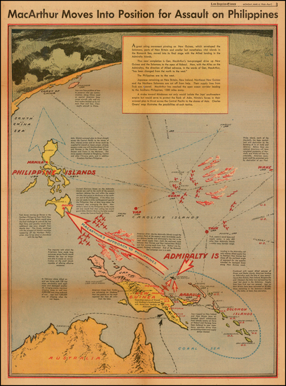 10-Philippines, Other Islands, Pacific and Australia Map By Charles H. Owens / Los Angeles Times