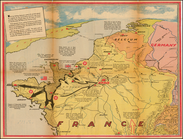 11-British Isles, Belgium and France Map By Charles H. Owens / Los Angeles Times