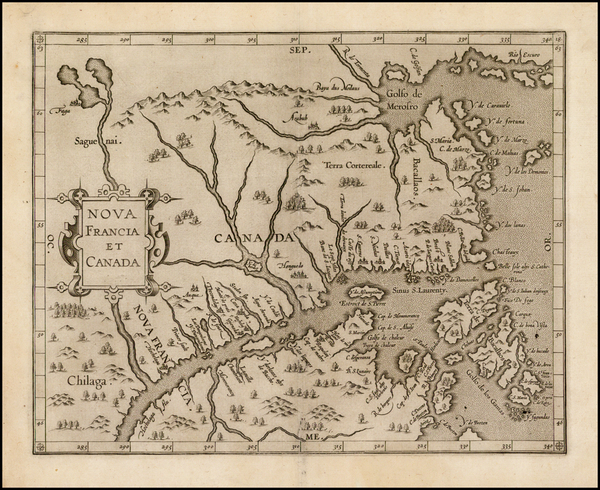 63-Canada Map By Cornelis van Wytfliet