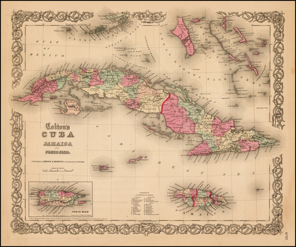 71-Caribbean Map By Joseph Hutchins Colton