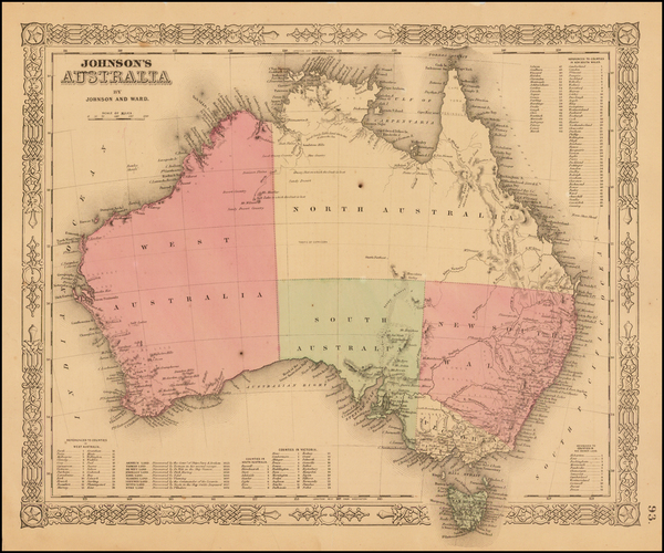 71-Australia Map By Benjamin P Ward  &  Alvin Jewett Johnson