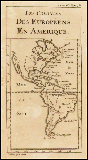 37-South America and America Map By Pierre Bourgoin