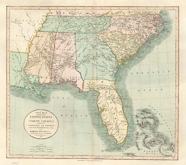 7-United States, South, Southeast and Caribbean Map By John Cary