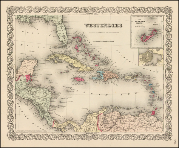 89-Atlantic Ocean and Oceania Map By Joseph Hutchins Colton