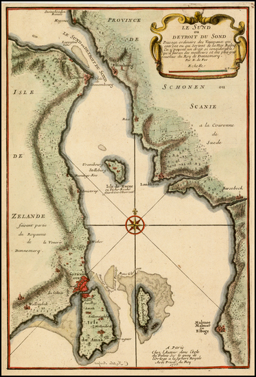 27-Scandinavia, Sweden and Denmark Map By Nicolas de Fer