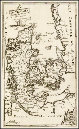 59-Denmark Map By Nicolas de Fer