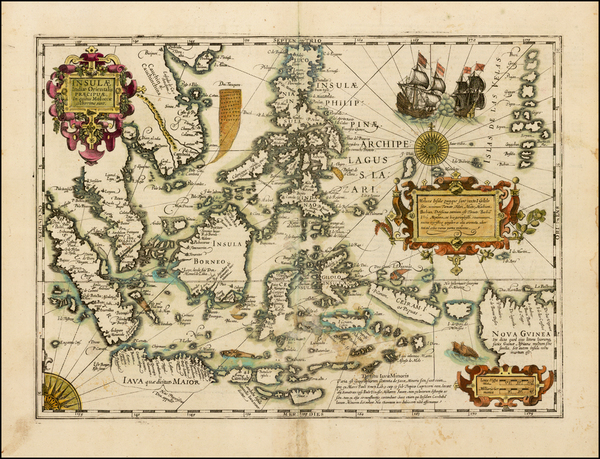 53-Southeast Asia and Philippines Map By Jodocus Hondius