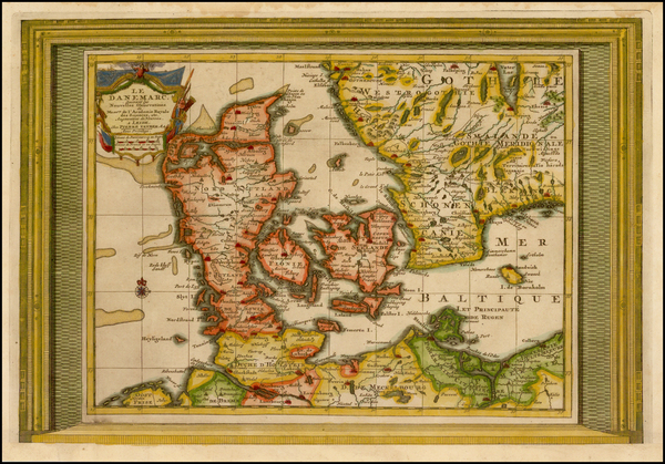 1-Denmark Map By Pieter van der Aa