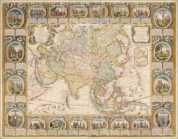 36-Asia and Asia Map By Jean Baptiste Louis Clouet - Louis Joseph Mondhare