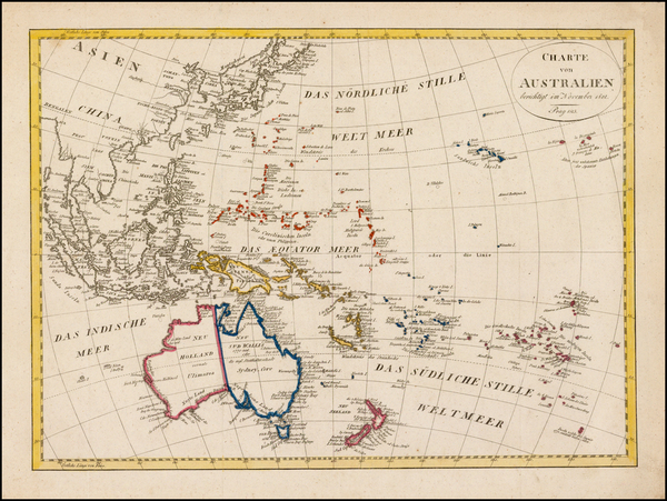 88-Australia & Oceania, Australia and Oceania Map By Iohann Matthias Christoph Reinecke