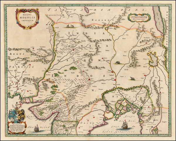 80-India and Central Asia & Caucasus Map By Willem Janszoon Blaeu