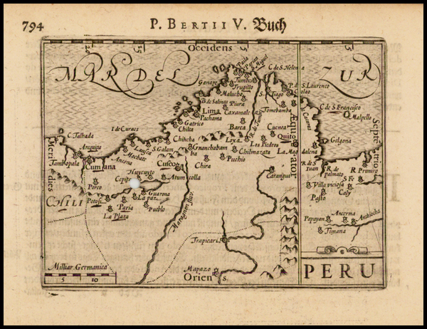 36-South America and Peru & Ecuador Map By Barent Langenes