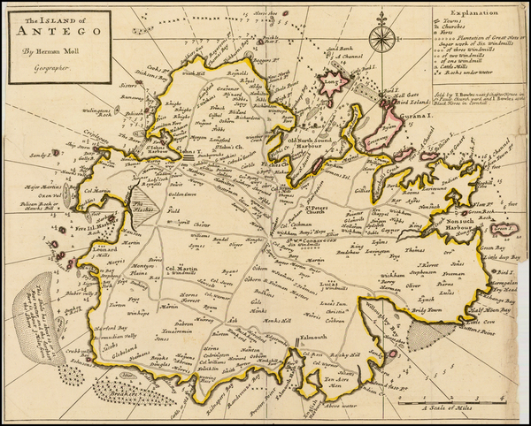 79-Caribbean Map By Herman Moll