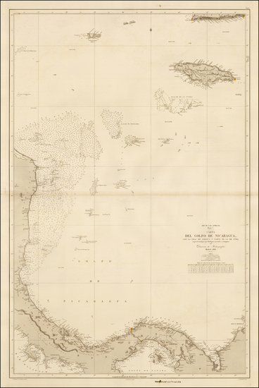 72-Caribbean and Central America Map By Direccion Hidrografica de Madrid