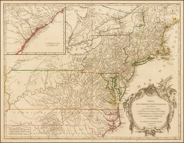 19-New England, Mid-Atlantic and Southeast Map By Didier Robert de Vaugondy