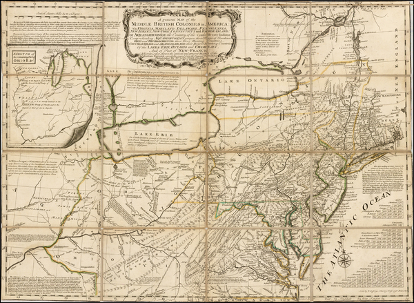 74-United States, Mid-Atlantic and Midwest Map By Thomas Jefferys / Lewis Evans