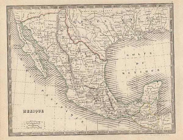 95-Texas, Southwest, Mexico and Baja California Map By Louis Antoine