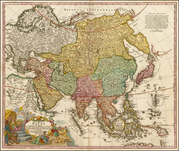 28-Asia and Asia Map By Johann Baptist Homann