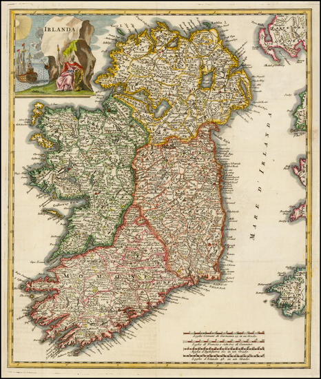 70-Ireland Map By Giambattista Albrizzi