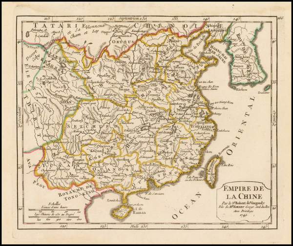 94-China and Korea Map By Gilles Robert de Vaugondy