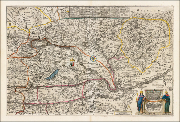 76-Hungary Map By Jacob Sandrart