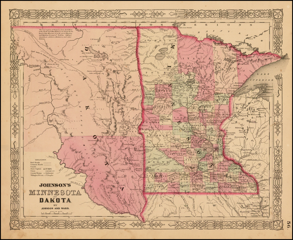 54-Midwest and Plains Map By Benjamin P Ward  &  Alvin Jewett Johnson