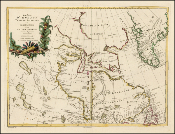 81-Polar Maps, Canada and Eastern Canada Map By Antonio Zatta
